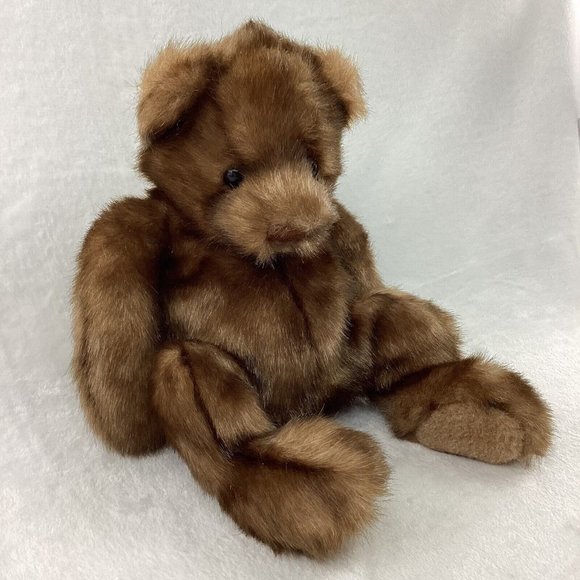 Gund Bear Plush Stuffed Animal Pot Belly Long Soft Brown Fur Plush 14" Soft - Picture 5 of 9